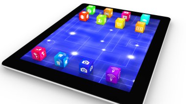 Çok gökkuşağı küpleri tablet simgeleri değiştirme