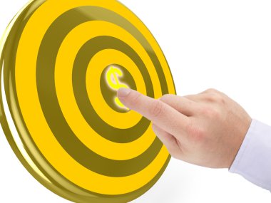 El tıklama bir altın hedef ortasına