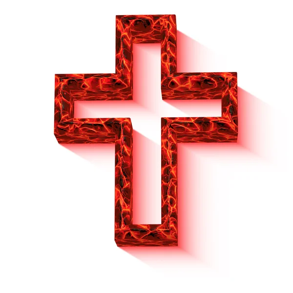 Burning cross isolated — Stock Photo, Image