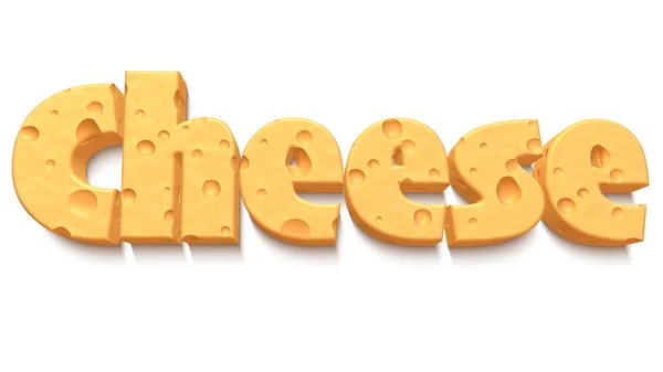 The word cheese with a cheesy texture — Stock Photo, Image