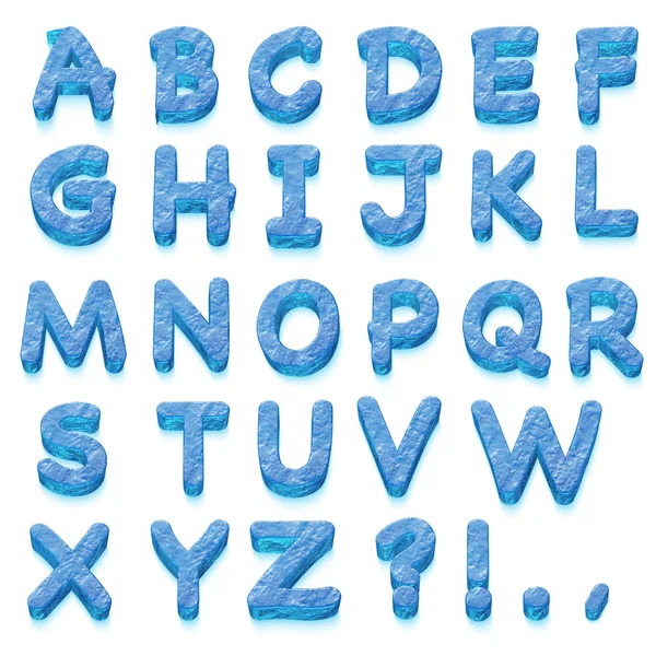 The ice alphabet on white — Stock Photo, Image