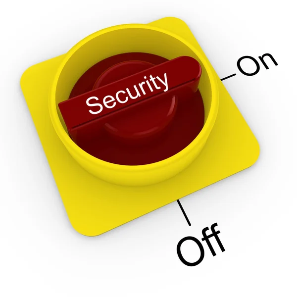 Περιστροφικό κουμπί με τη λέξη ασφάλεια στο κόκκινο — Φωτογραφία Αρχείου