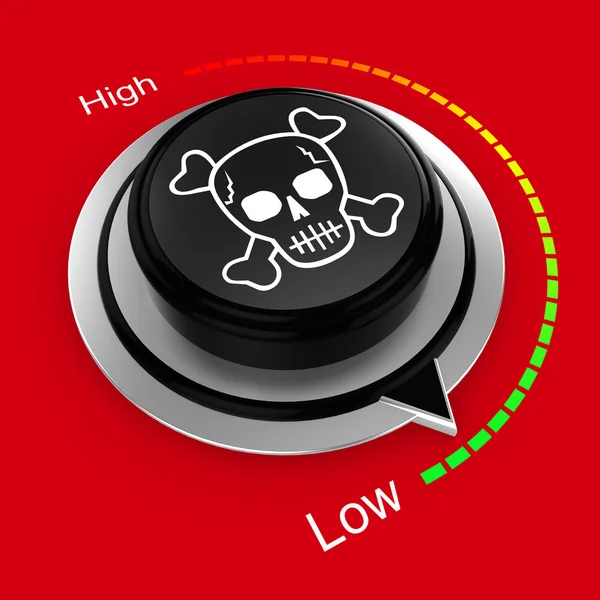 Reduzir perigo e risco botão rotativo — Fotografia de Stock