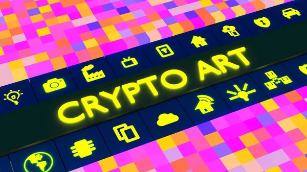 Fungible Token Arte Criptográfico Nft Bloques Rosados Concepto Ilustración Imágenes De Stock Sin Royalties Gratis