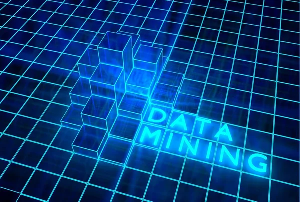 Data Mining Blue Pillars Concept Illustration — Stock Photo, Image