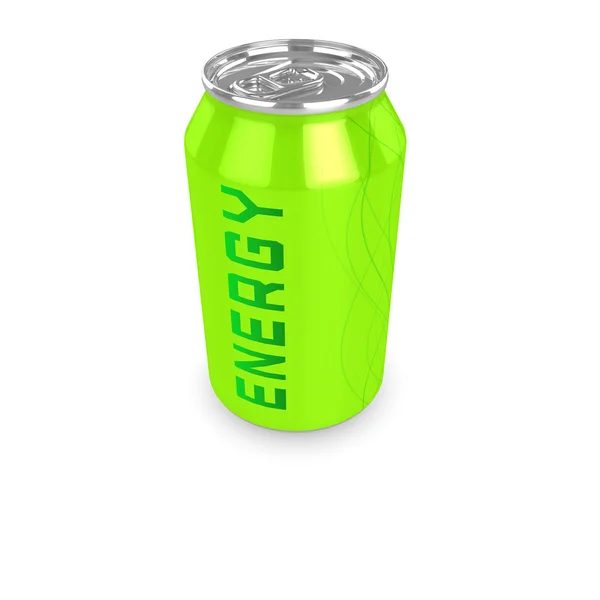 Grüne Dose voller Energie — Stockfoto