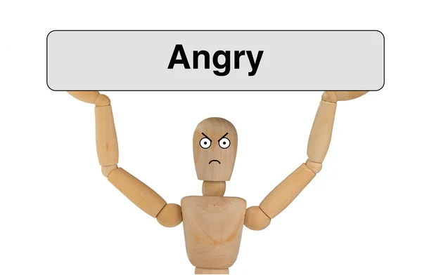 Puppet with angry face — Stock Photo, Image