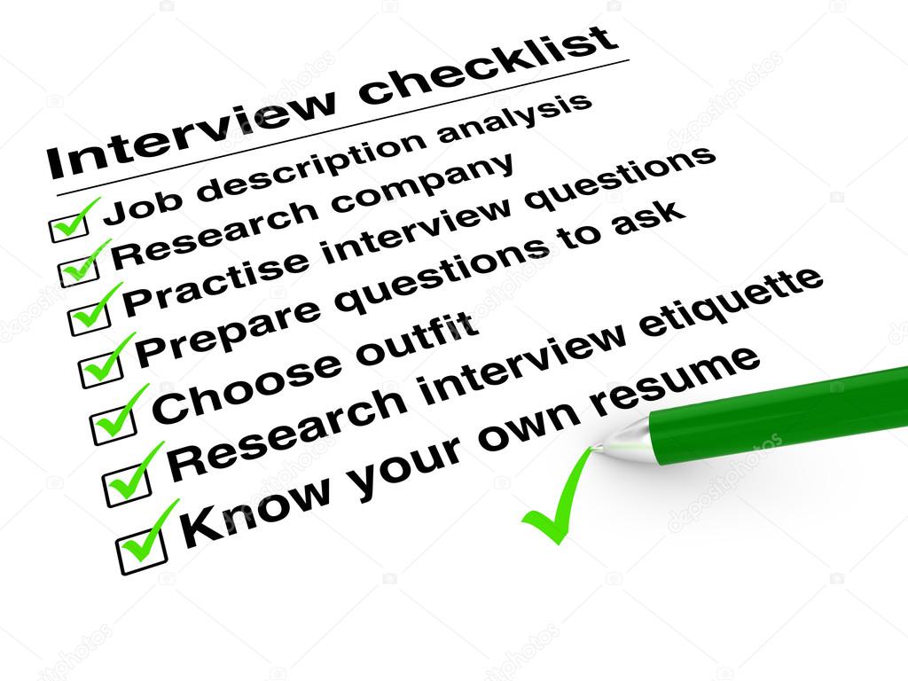 Job interview checklist