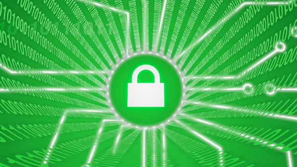 Internet sikkerhed grøn lås - Stock-foto