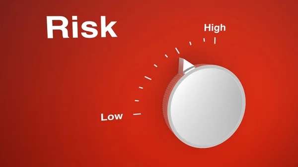 Risikostyring drejeknap på rød - Stock-foto
