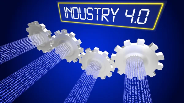 Industria 4.0 concetto illustrazione infografica ingranaggi — Foto Stock