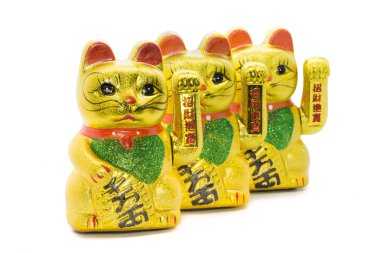 Satır Maneki neko şanslı Asya sallayarak kedi cümle 