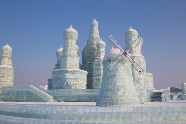 Windmill made from ice — Stock Photo, Image