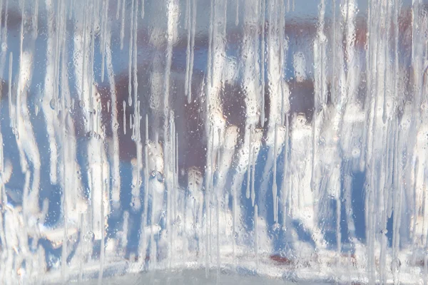 Bevroren ijs blok achtergrond in de winter — Stockfoto