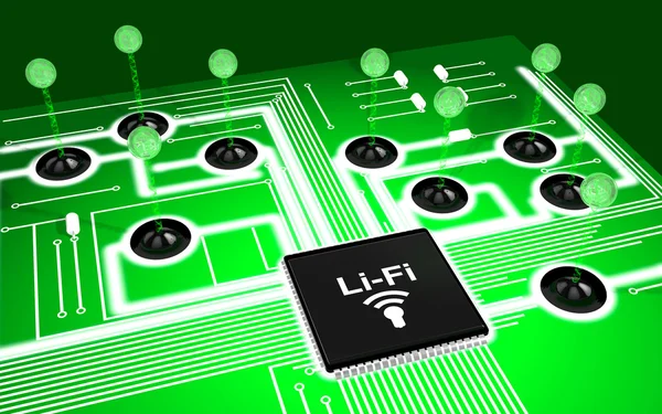 Placa de circuito conceito Li-Fi — Fotografia de Stock