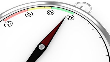 Compass illustration with satisfaction meter clipart