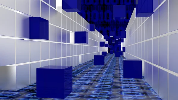 Tunnel of cubes big data concept — Stock Photo, Image
