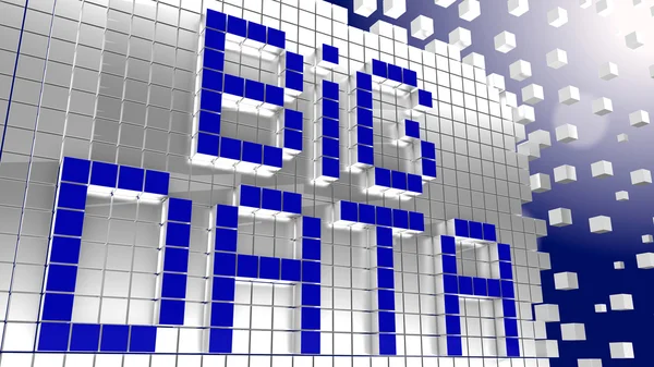 Parole big data fatti da cubi blu — Foto Stock