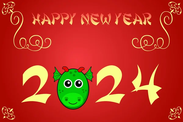 Feliz año nuevo chino ilustración de la tarjeta para 2024 — Foto de Stock
