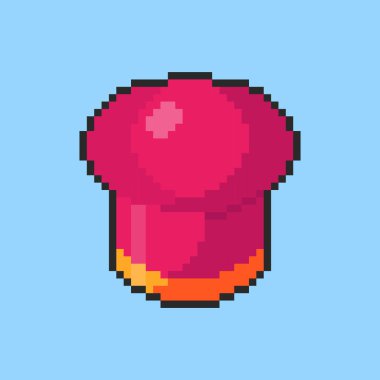 Piksel Sanat Tasarımı ile Kırmızı Şef Şapkası Vektör Illustration, oyun varlıkları için mükemmel temalı tasarımlar