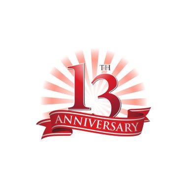 kırmızı ışık ışınları ile 13 yıldönümü şerit logo