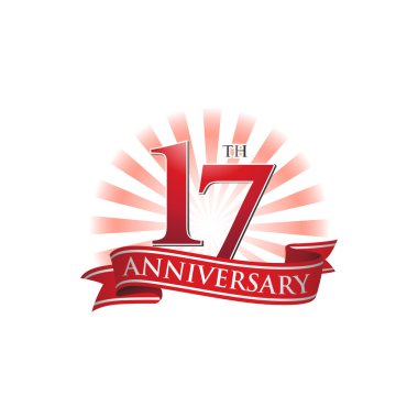 kırmızı ışık ışınları ile 17 yıldönümü şerit logo