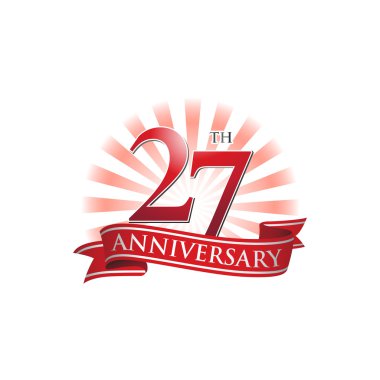 kırmızı ışık ışınları ile 27 yıldönümü şerit logo