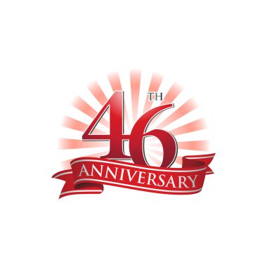 kırmızı ışık ışınları ile 46th yıldönümü şerit logo