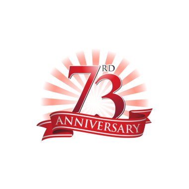 kırmızı ışık ışınları ile 73 yıldönümü şerit logo