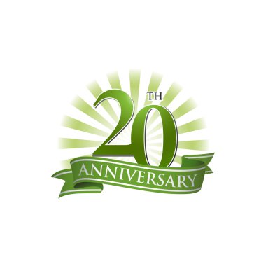 ışık yeşil ışınları ile 20th yıldönümü şerit logo