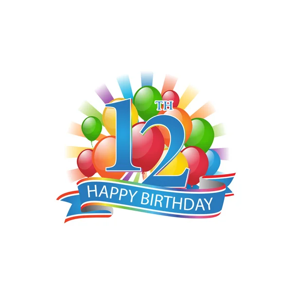 82nd colorful happy birthday logo with balloons and burst of light ⬇ ...