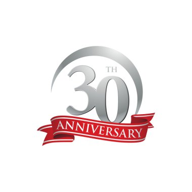 30th yıldönümü yüzük logo kırmızı kurdele