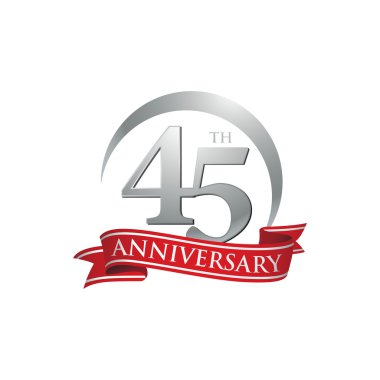 45 yıldönümü yüzük logo kırmızı kurdele