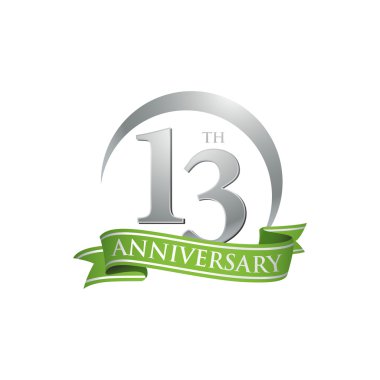 13 yıldönümü yüzük logo yeşil şerit