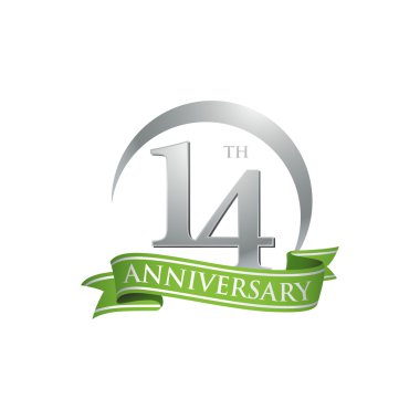14 yıldönümü yüzük logo yeşil şerit