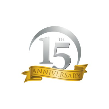 15th yıldönümü yüzük logosu altın şerit