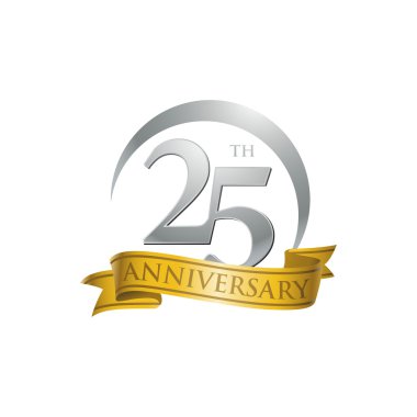 25 yıldönümü yüzük logosu altın şerit