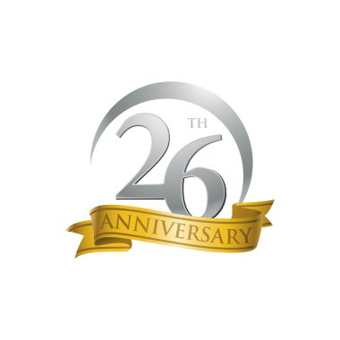 26 yıldönümü yüzük logosu altın şerit
