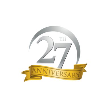 27 yıl dönümü yüzük logosu altın şerit