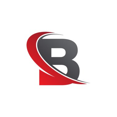 İlk harf B swoosh kırmızı logo