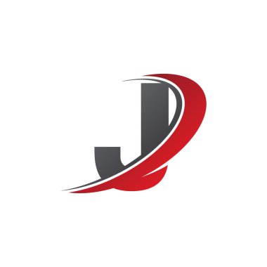 İlk harf J swoosh kırmızı logo