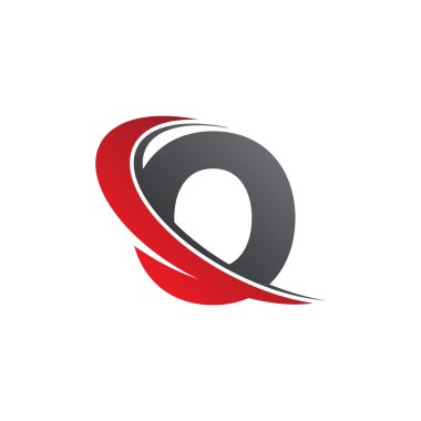 O ilk harfi swoosh kırmızı logo