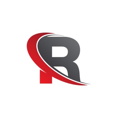 İlk harf R swoosh kırmızı logo