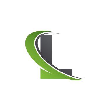 İlk harf L swoosh yeşil logo