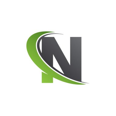 İlk harf N swoosh yeşil logo