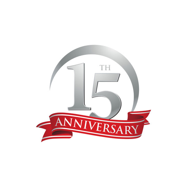 15th anniversary ring logo red ribbon