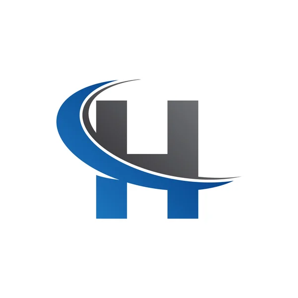İlk harfi H swoosh mavi logo — Stok Vektör