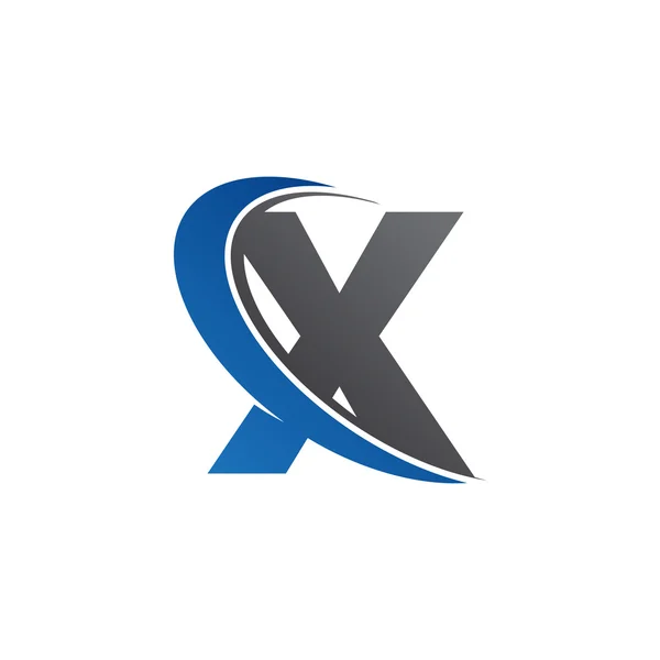 Letra inicial X swoosh logo azul — Archivo Imágenes Vectoriales