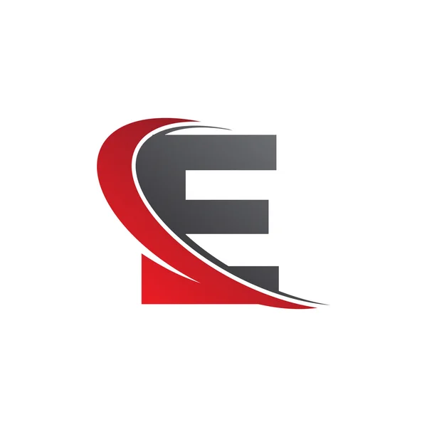 Αρχικό γράμμα E swoosh κόκκινο λογότυπο — Διανυσματικό Αρχείο