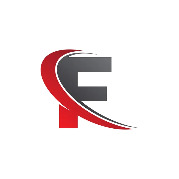 Első F betűt swoosh piros logó — Stock Vector